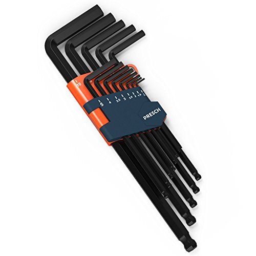 Presch Hex Key Set 13pcs - Metric, Ball Head Hexagon HX Keys - Professional Hex Wrench Ball End for Bikes and Craft - Small and Compact with Holder
